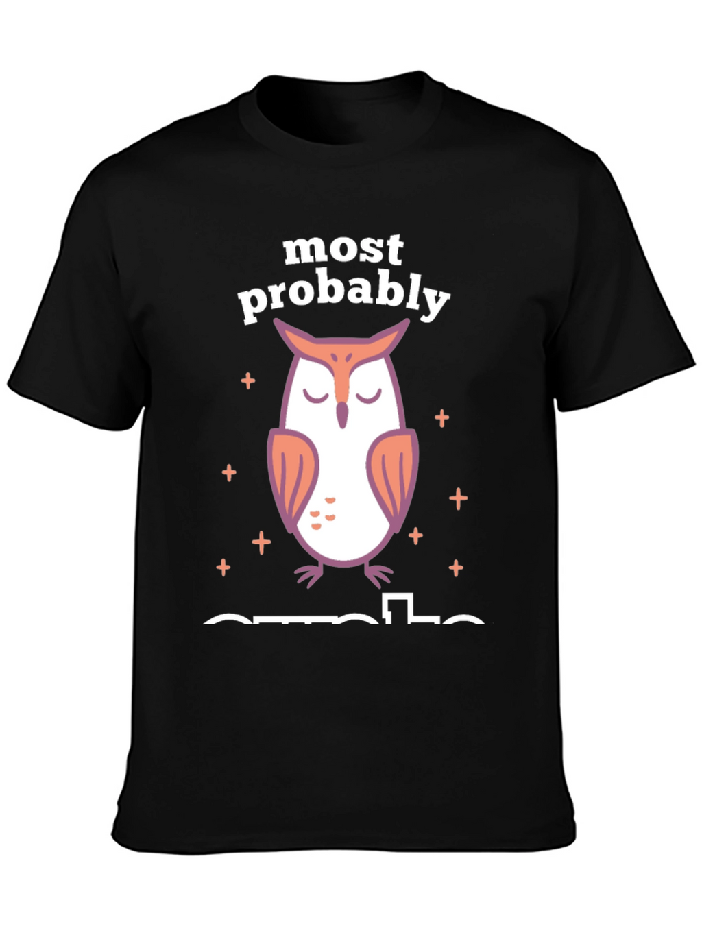 Most Probably Asleep Owl Graphic T-Shirt