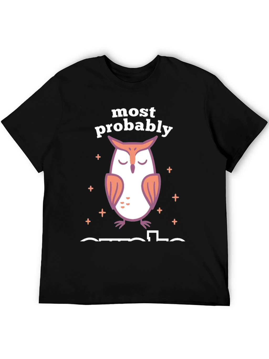 Most Probably Asleep Owl Graphic T-Shirt