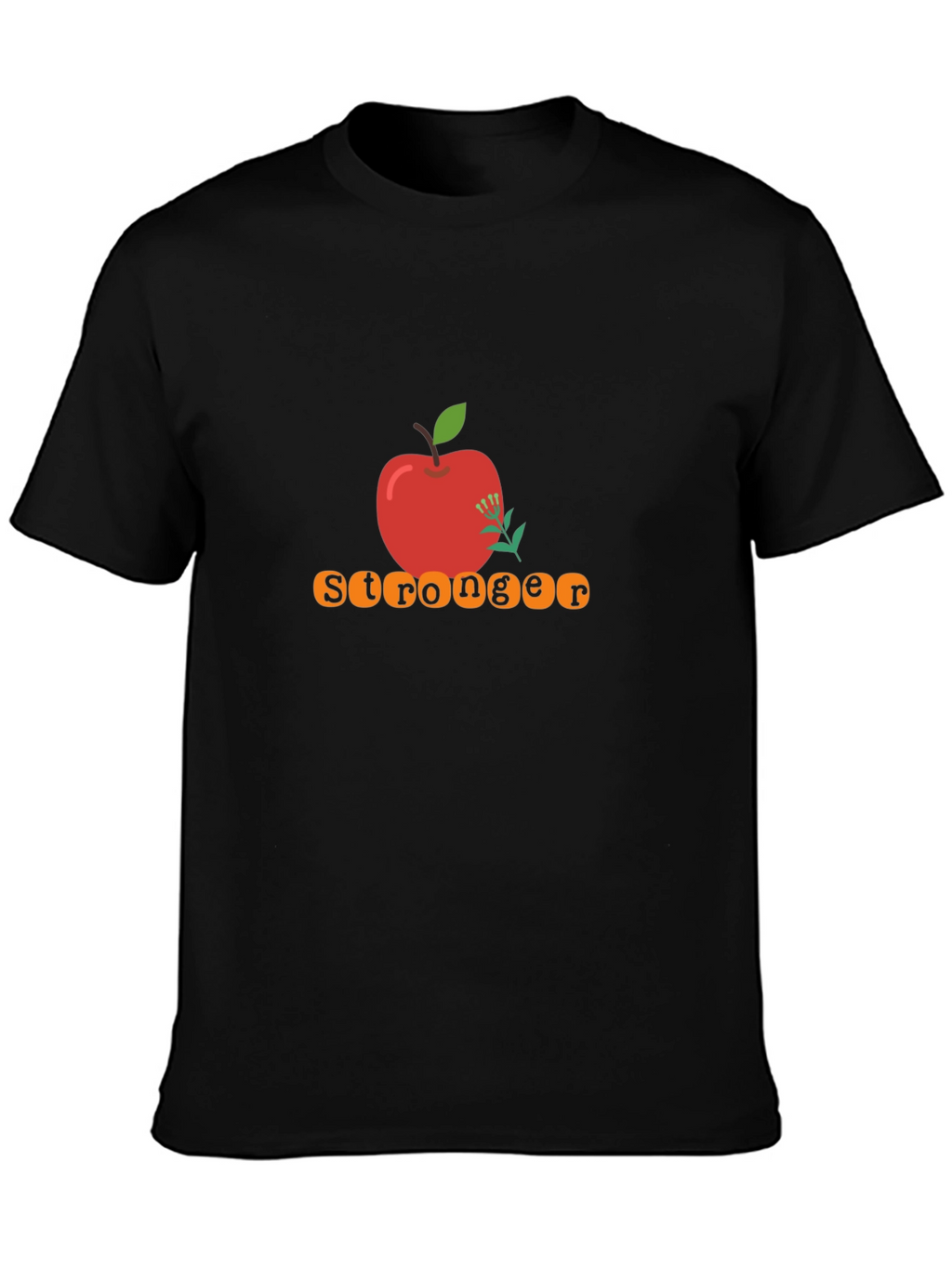 Stronger Apple Graphic Tee - Black