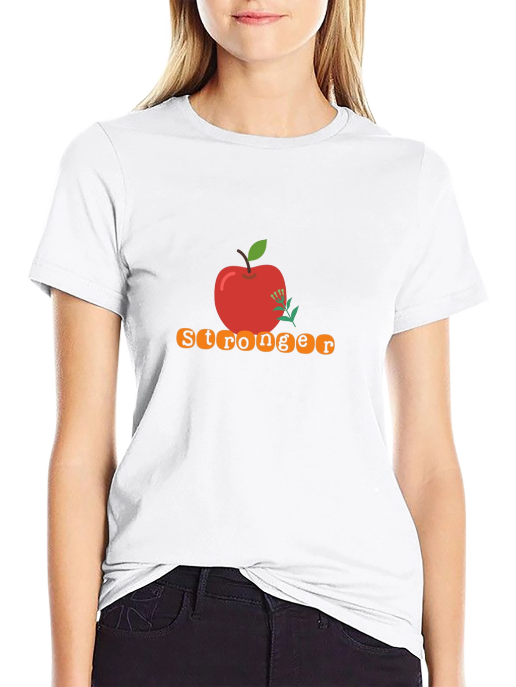 Stronger Apple Graphic Tee - Black