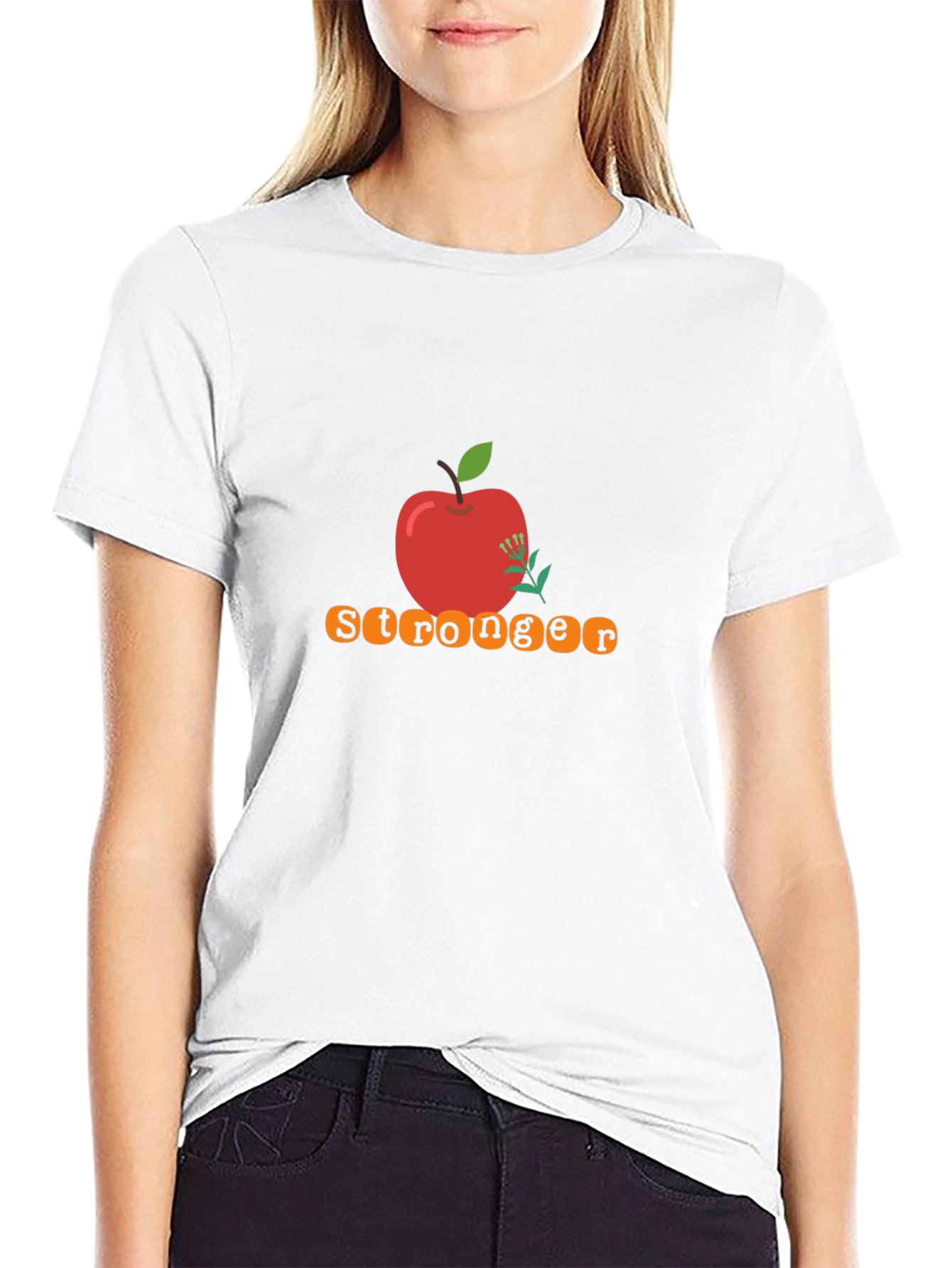 Stronger Apple Graphic Tee - Black