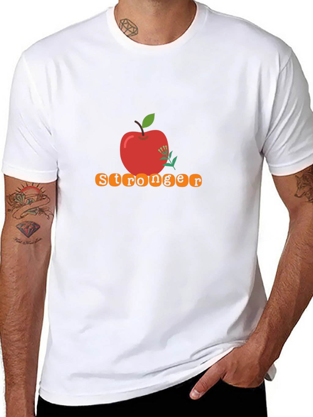 Stronger Apple Graphic Tee - Black