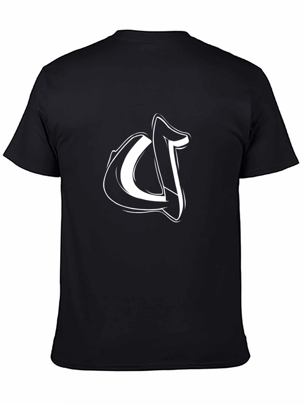 Stylish Black T-Shirt with White Graffiti Letter Design