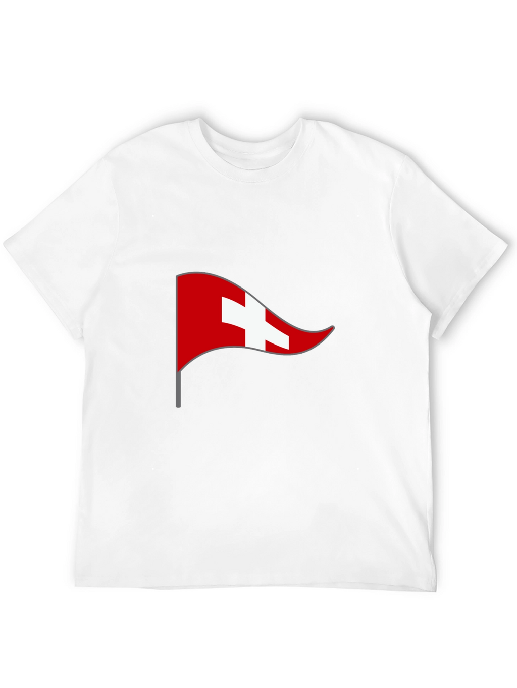 Swiss Flag Graphic Tee - Black Casual T-Shirt
