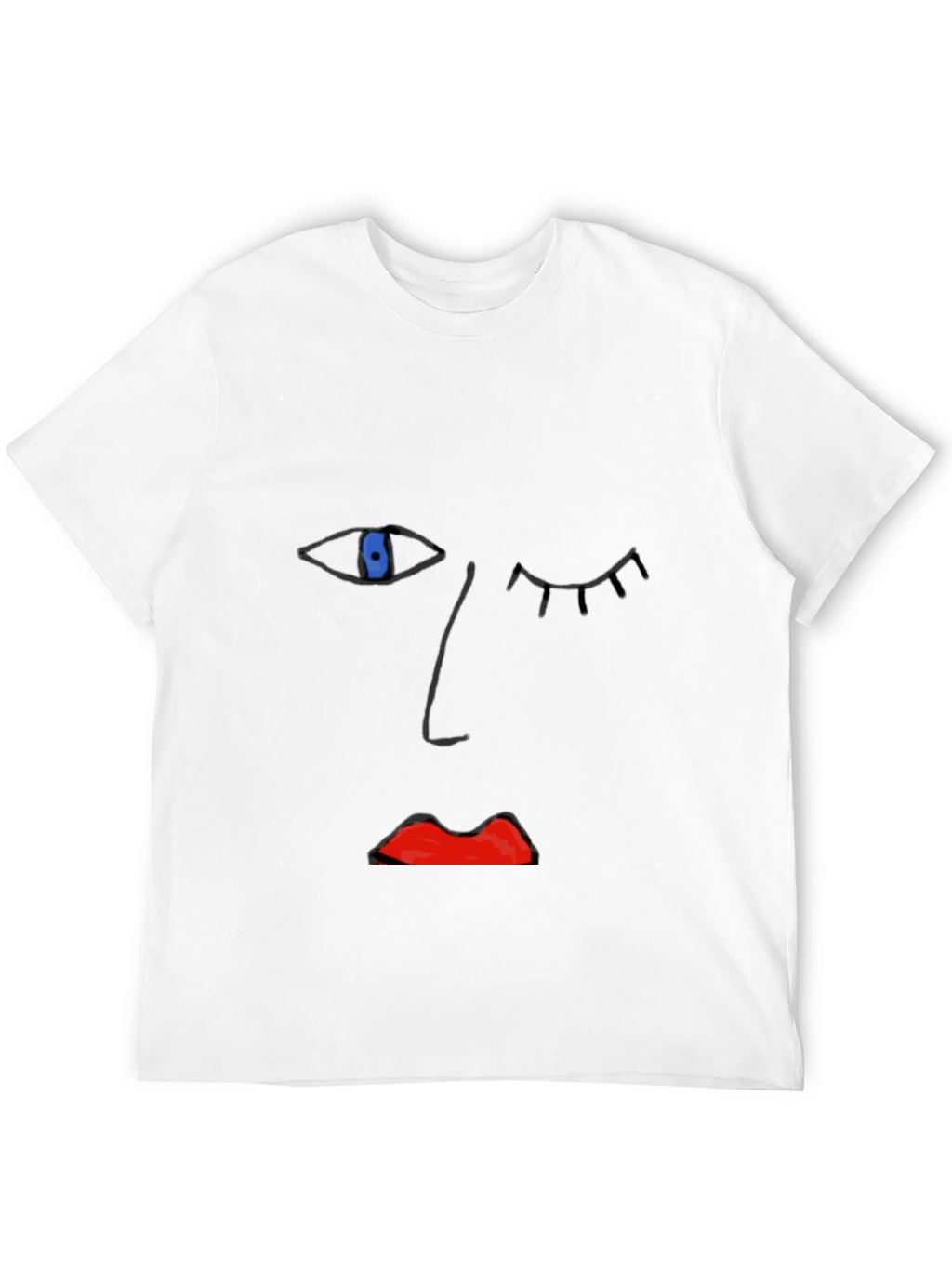 Abstract Face Graphic Tee - Unisex Casual Shirt