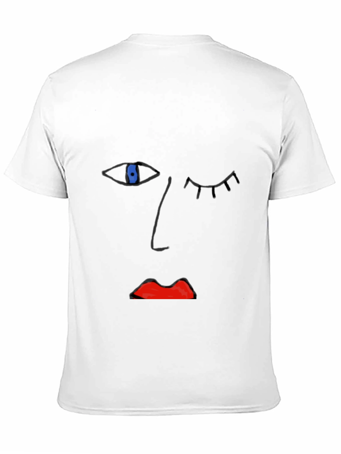Abstract Face Graphic Tee - Unisex Casual Shirt