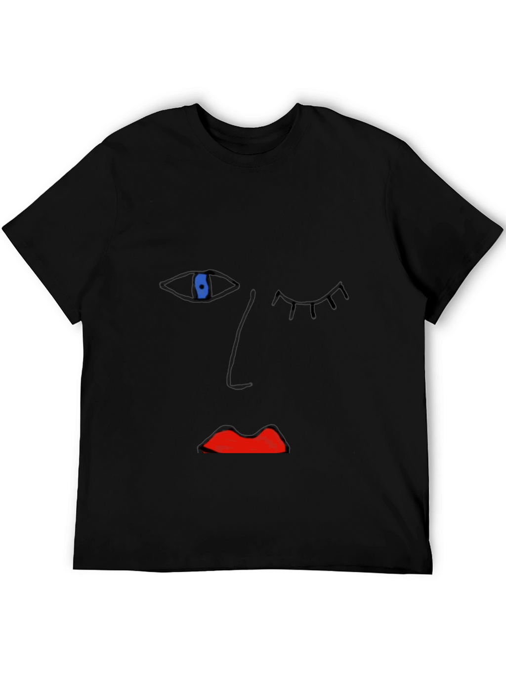 Abstract Face Graphic Tee - Unisex Casual Shirt