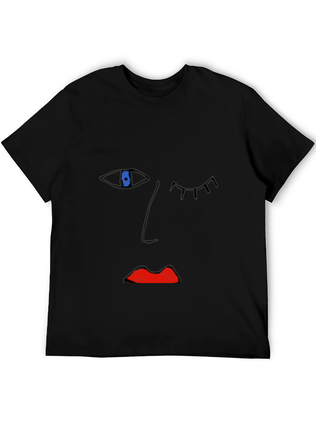 Abstract Face Graphic Tee - Unisex Casual Shirt