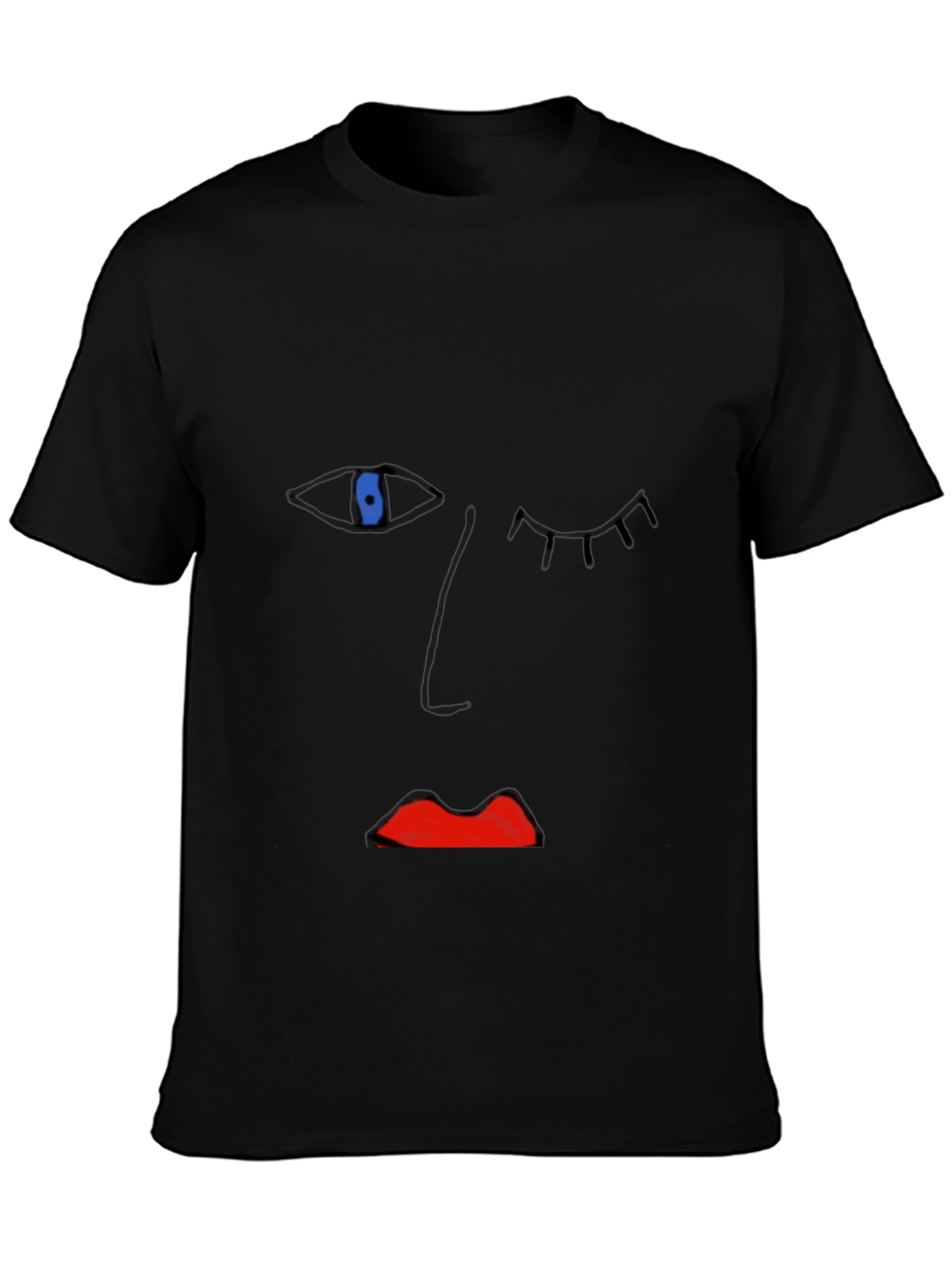 Abstract Face Graphic Tee - Unisex Casual Shirt