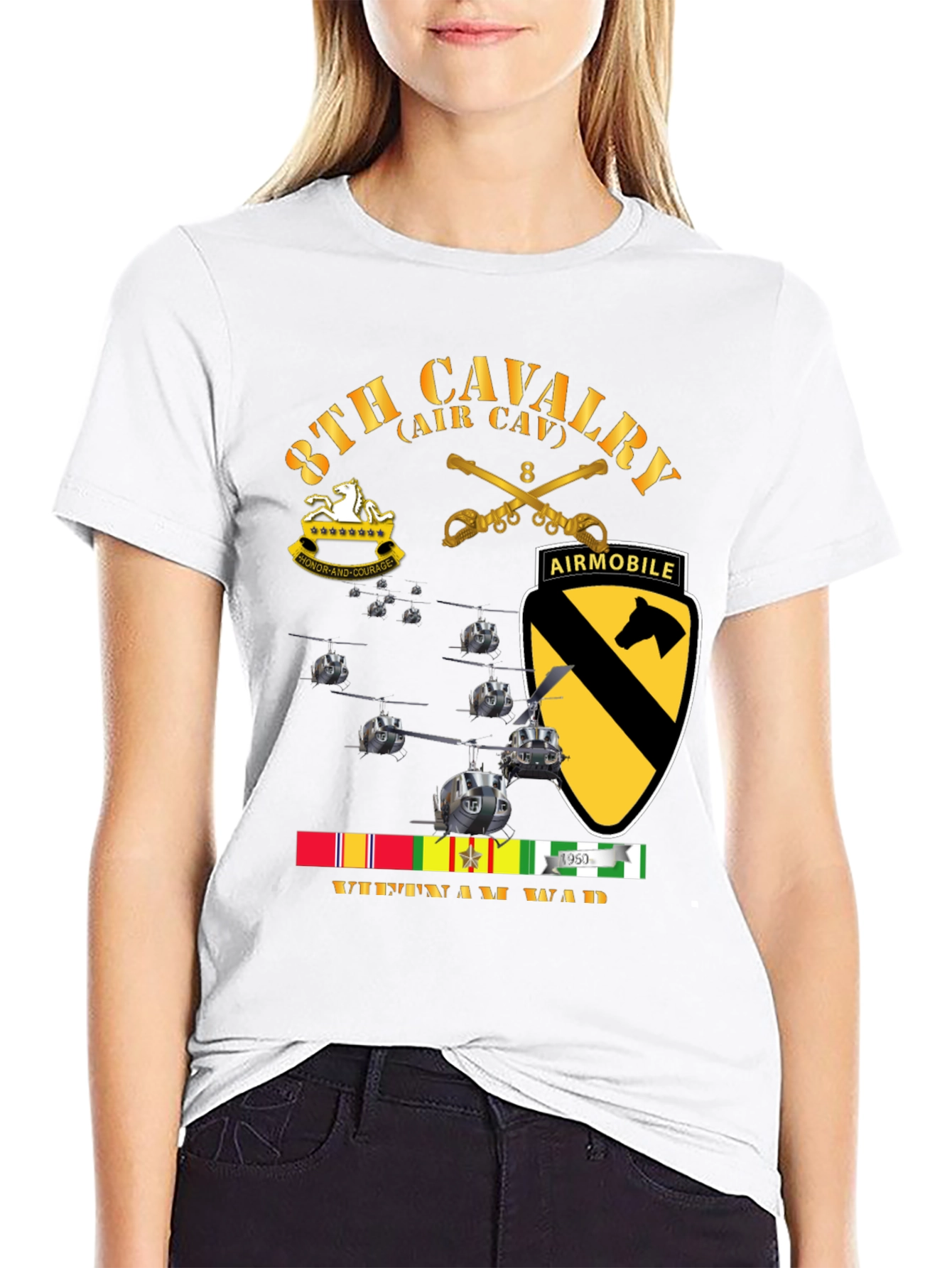 8th Cavalry Vietnam War T-Shirt Air Mobile Tee