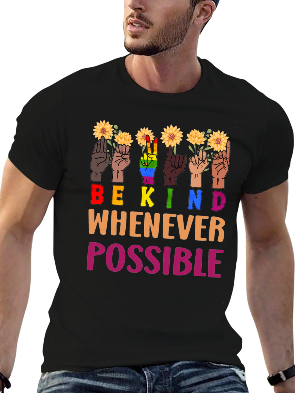 Be Kind T-Shirt Sunflower ASL Design