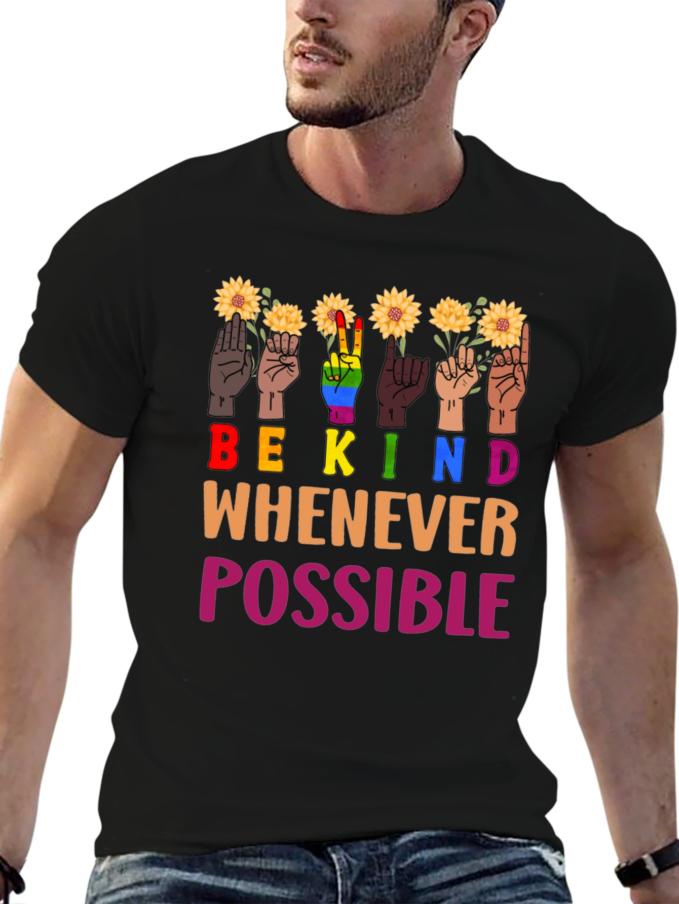 Be Kind T-Shirt Sunflower ASL Design
