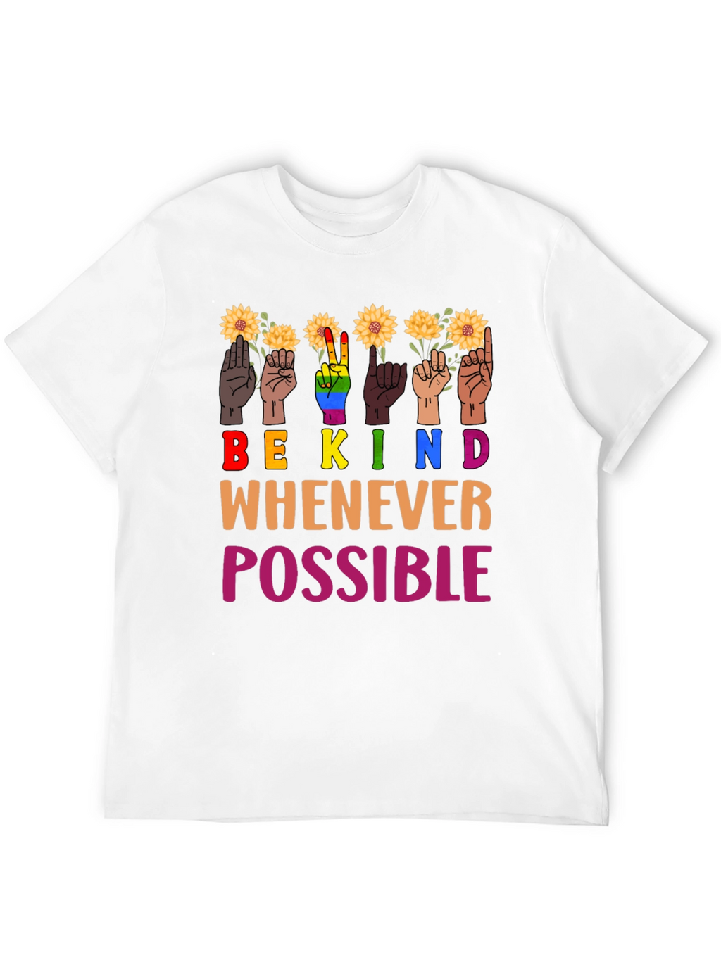 Be Kind T-Shirt Sunflower ASL Design