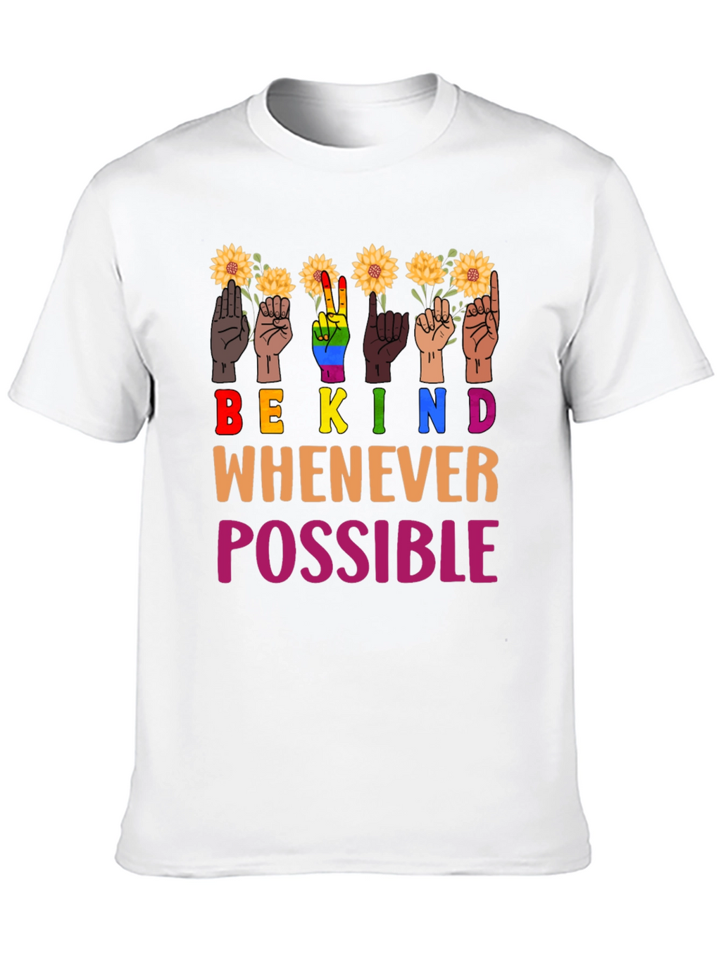 Be Kind T-Shirt Sunflower ASL Design
