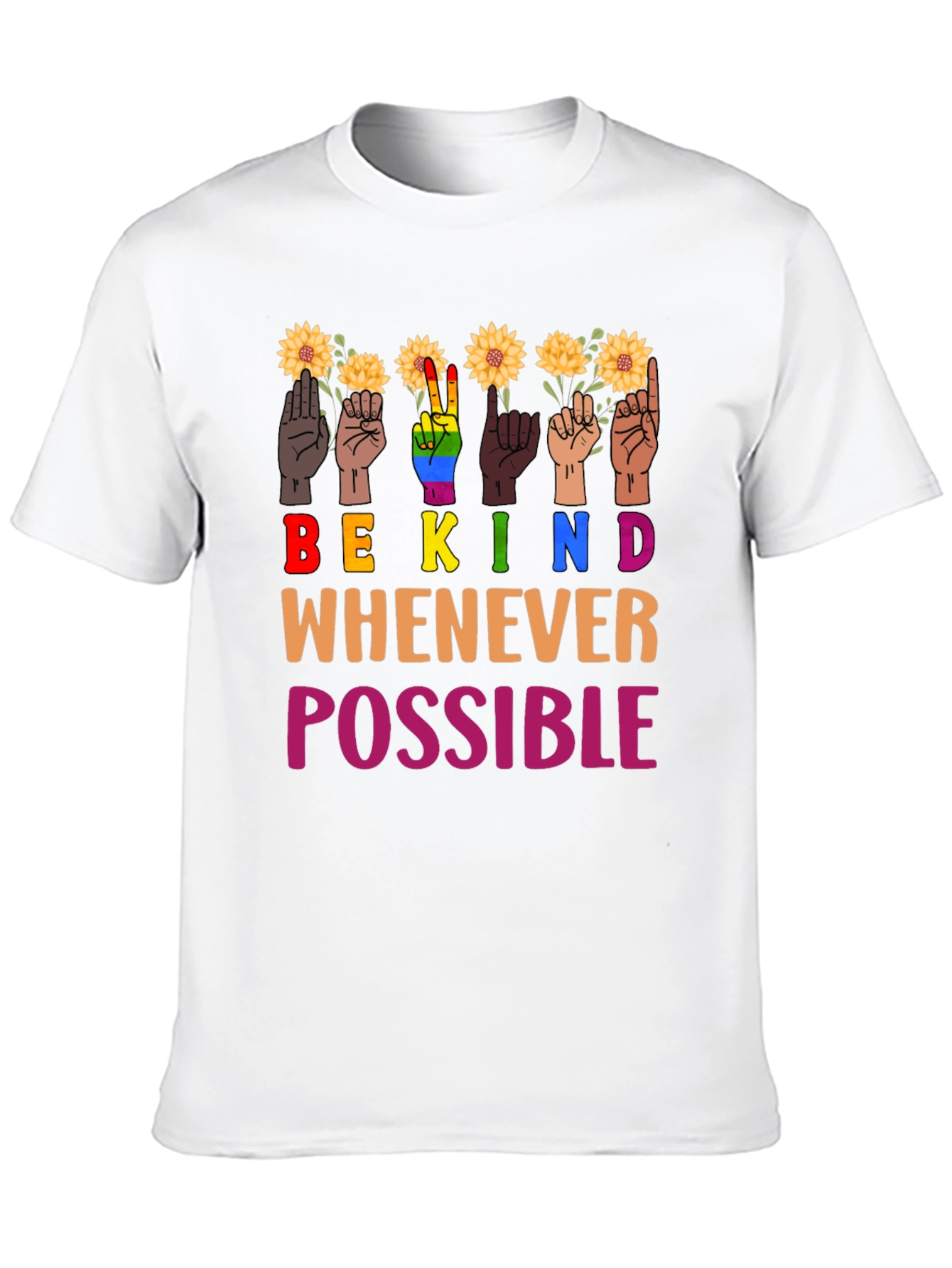 Be Kind T-Shirt Sunflower ASL Design