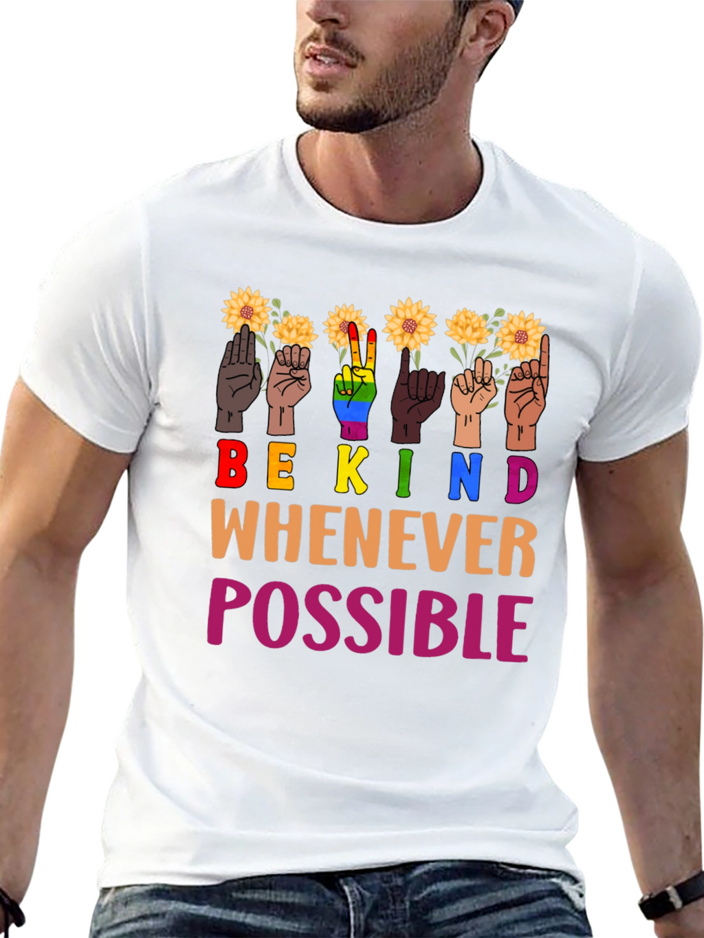 Be Kind T-Shirt Sunflower ASL Design