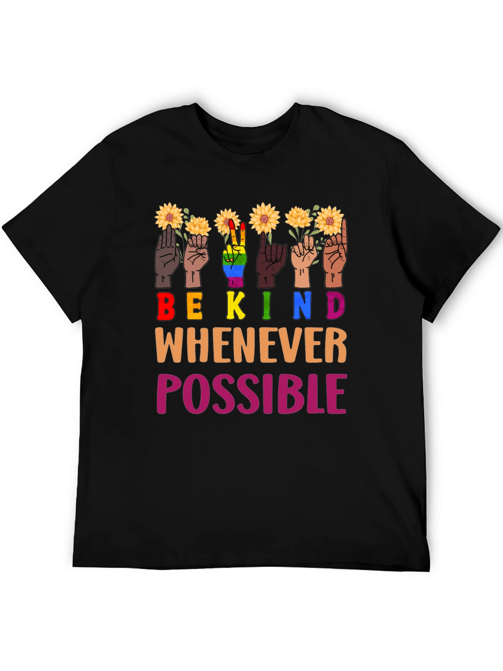 Be Kind T-Shirt Sunflower ASL Design