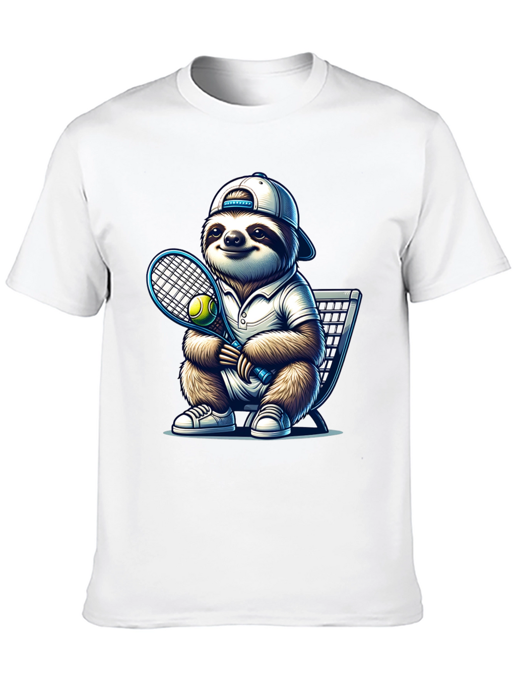 Sloth Tennis T-Shirt - Funny Animal Tee