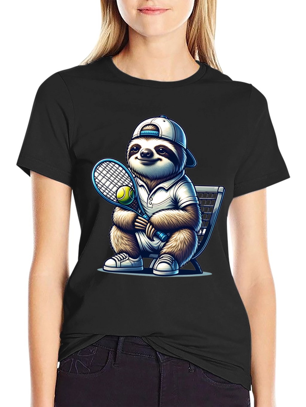 Sloth Tennis T-Shirt - Funny Animal Tee