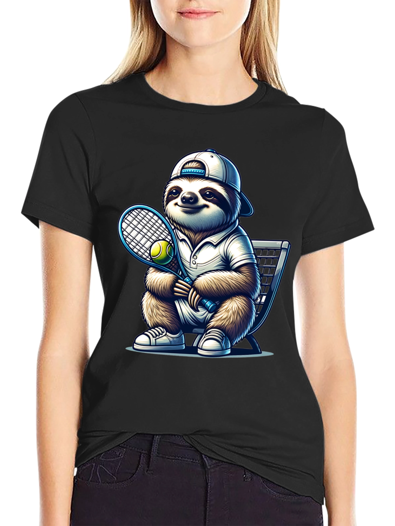 Sloth Tennis T-Shirt - Funny Animal Tee