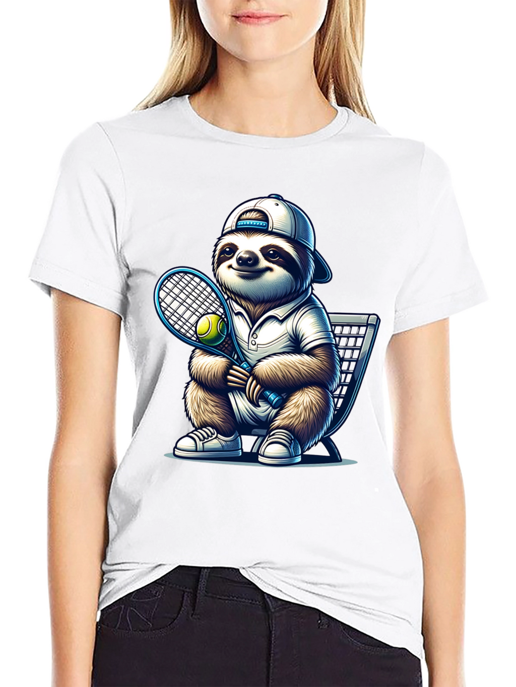 Sloth Tennis T-Shirt - Funny Animal Tee