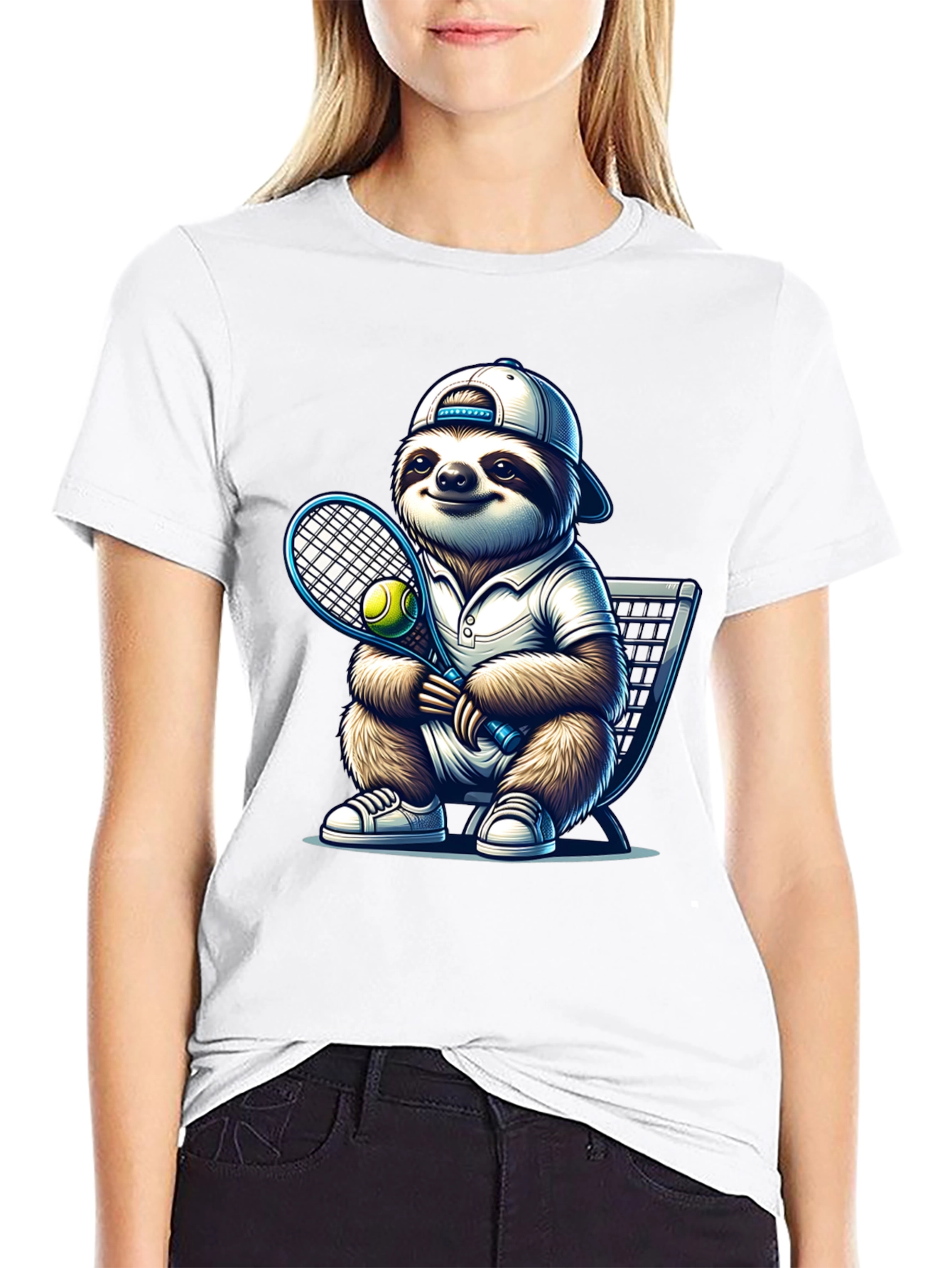 Sloth Tennis T-Shirt - Funny Animal Tee
