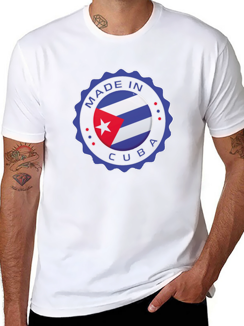 Made in Cuba T-Shirt - Cuban Flag Design