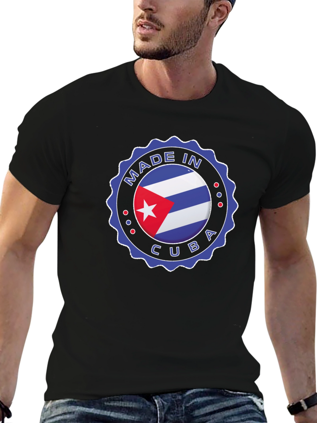 Made in Cuba T-Shirt - Cuban Flag Design