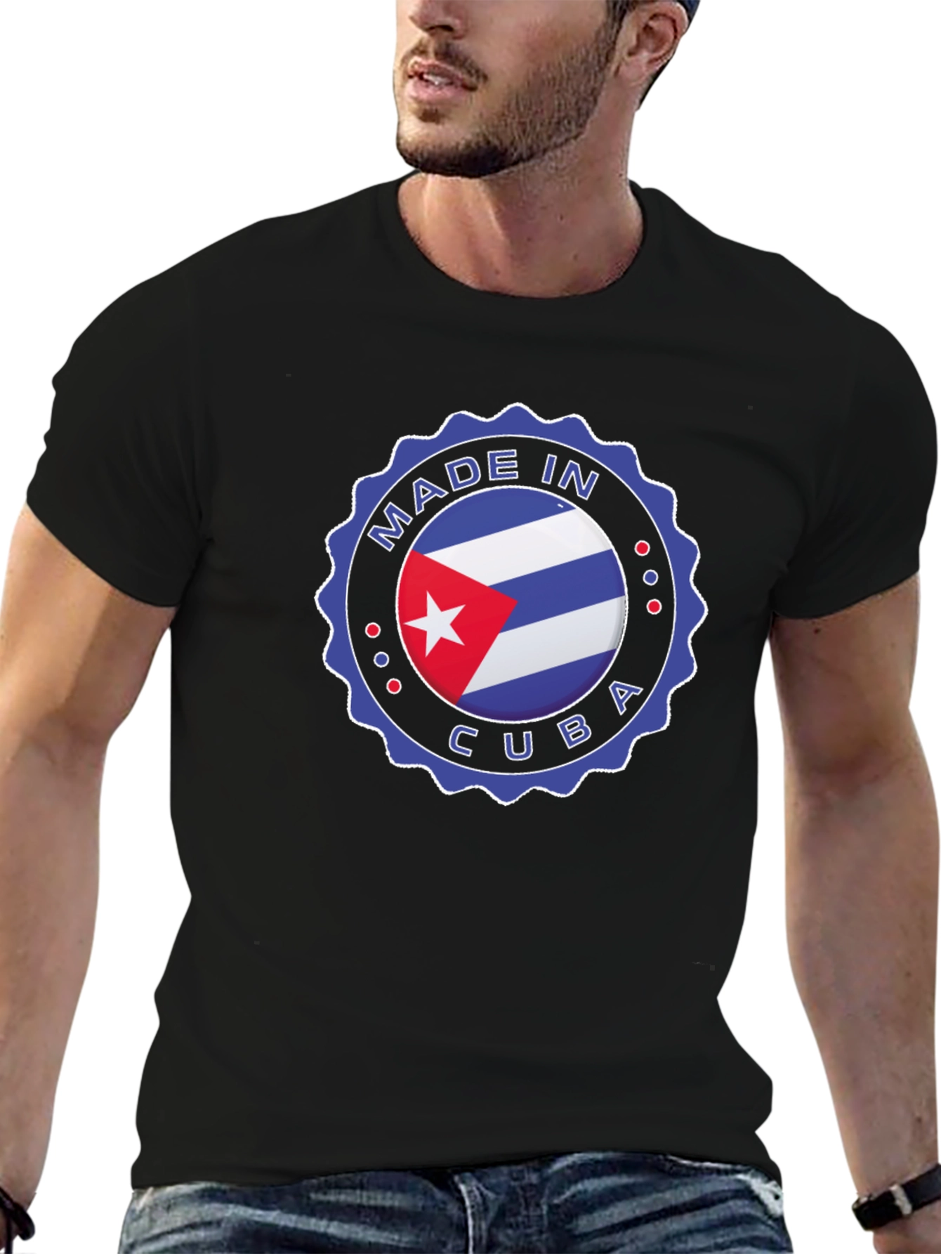 Made in Cuba T-Shirt - Cuban Flag Design