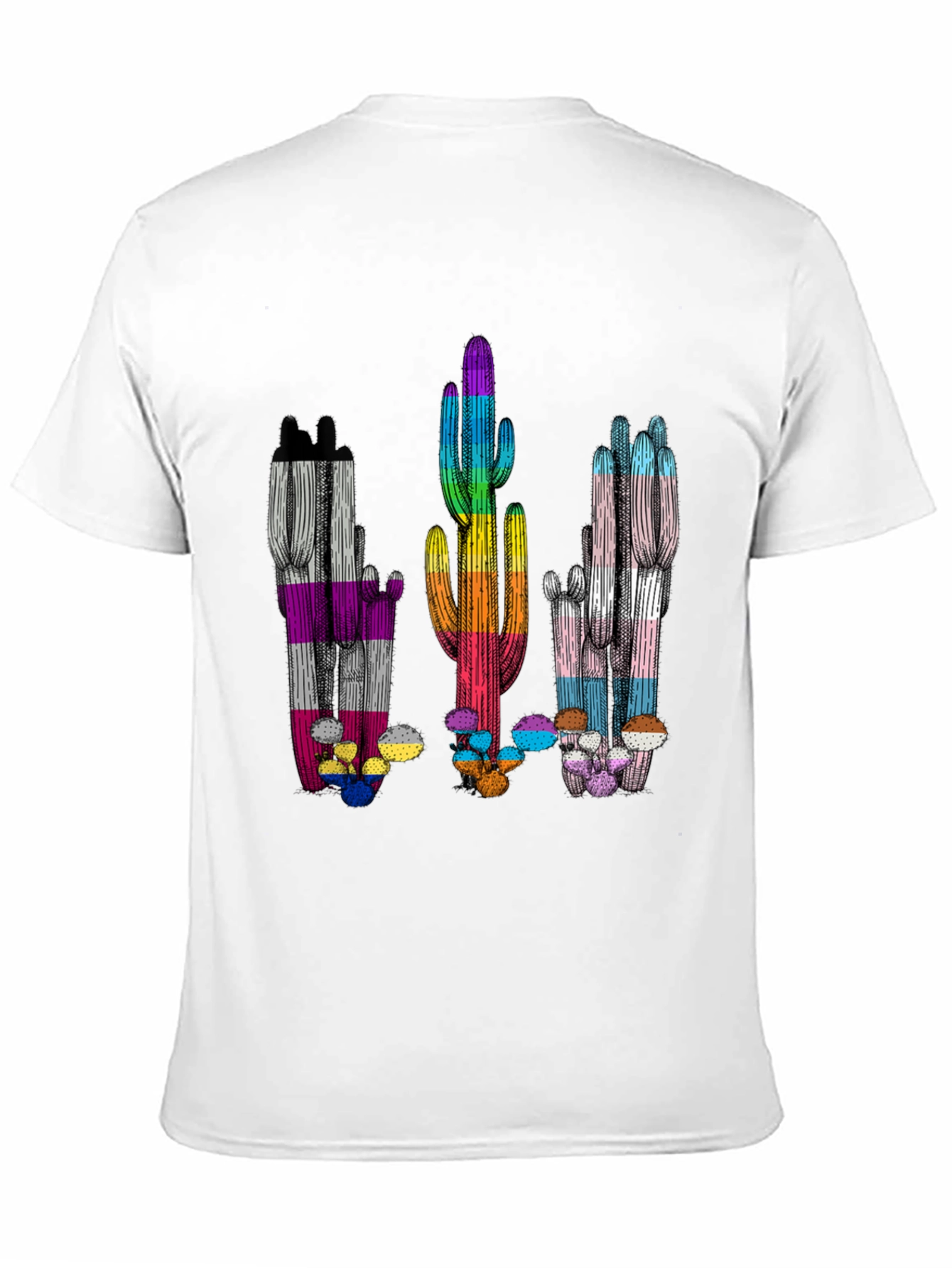 LGBTQ+ Pride Cactus T-Shirt - Black