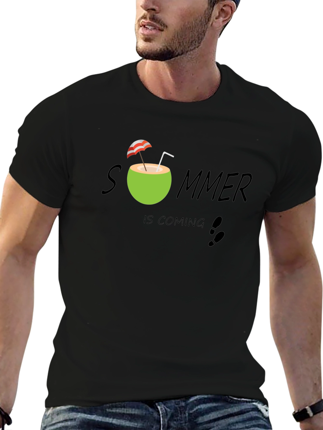 Summer Is Coming T-Shirt - Black Cotton Tee