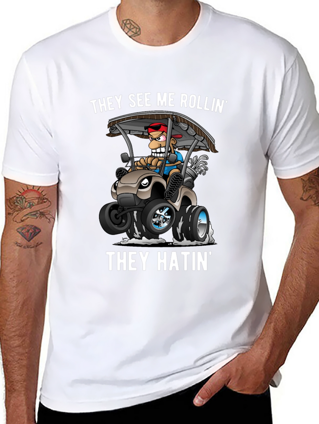They See Me Rollin Golf Humor Tee