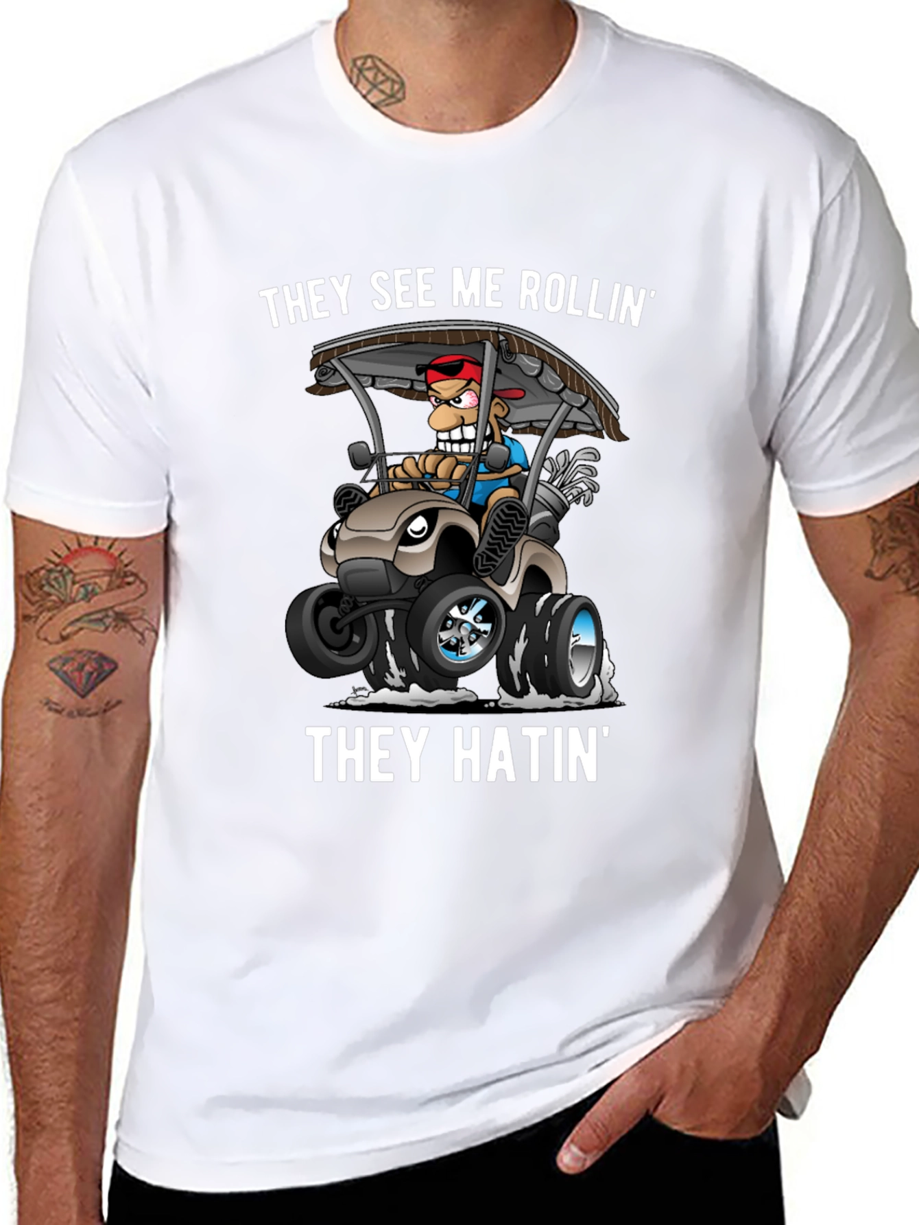They See Me Rollin Golf Humor Tee