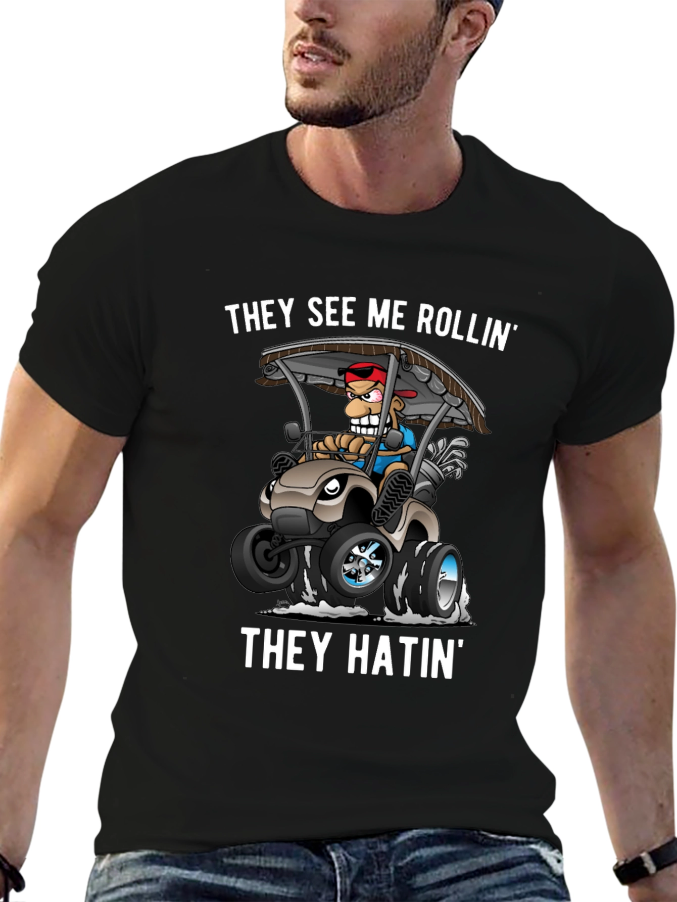 They See Me Rollin Golf Humor Tee
