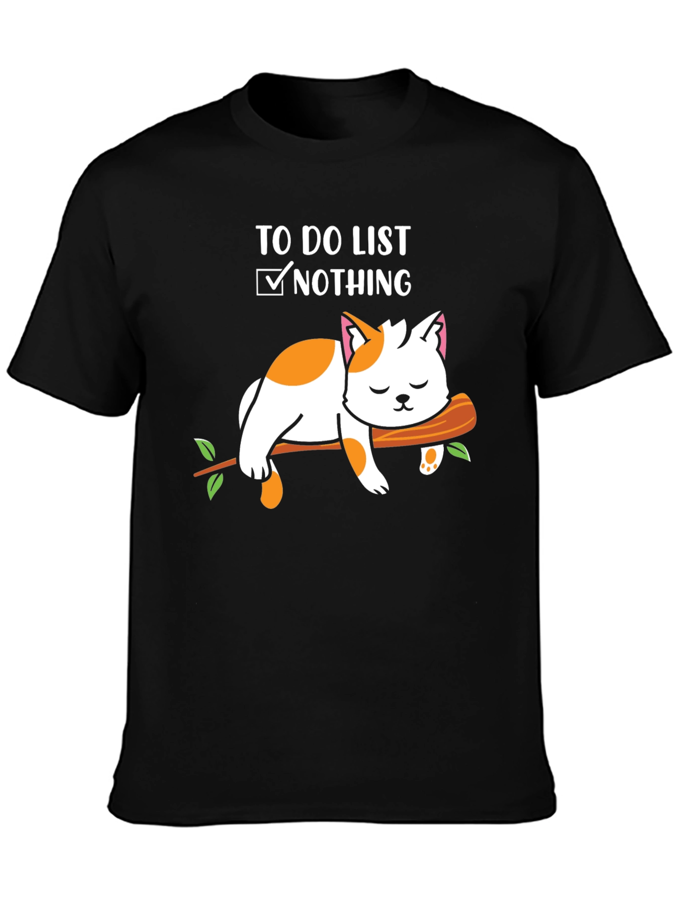 Funny Lazy Cat T-Shirt - To Do List Nothing