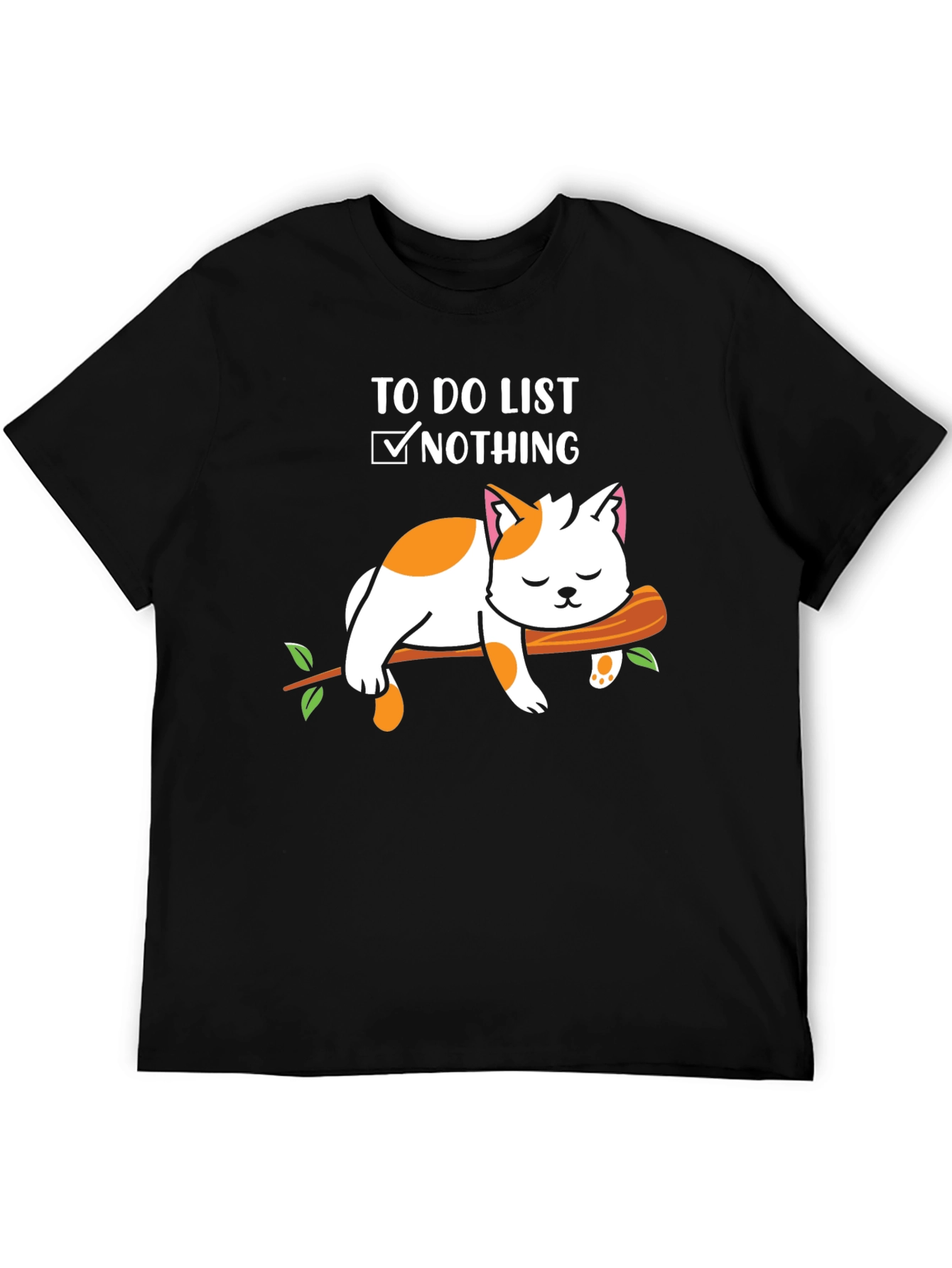 Funny Lazy Cat T-Shirt - To Do List Nothing