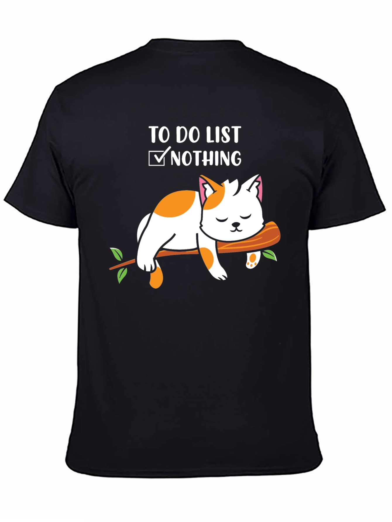 Funny Lazy Cat T-Shirt - To Do List Nothing