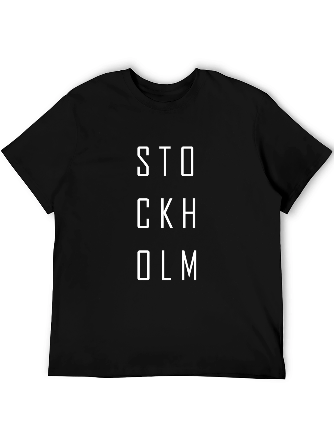 Stockholm Graphic Tee - Black Cotton Blend T-Shirt