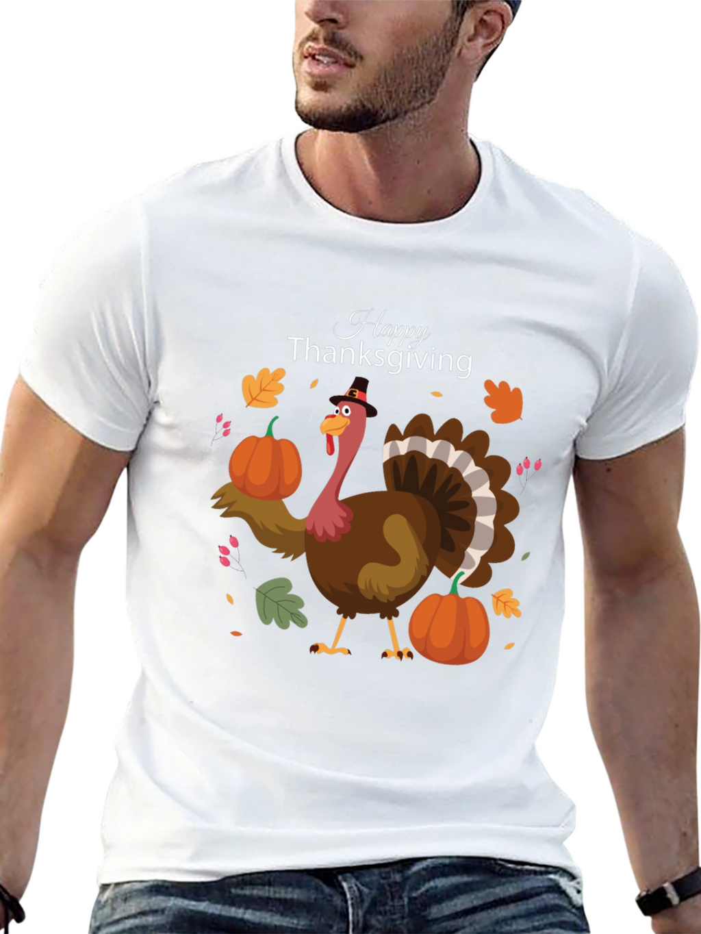Thanksgiving Turkey Graphic Tee - Festive Fall Apparel
