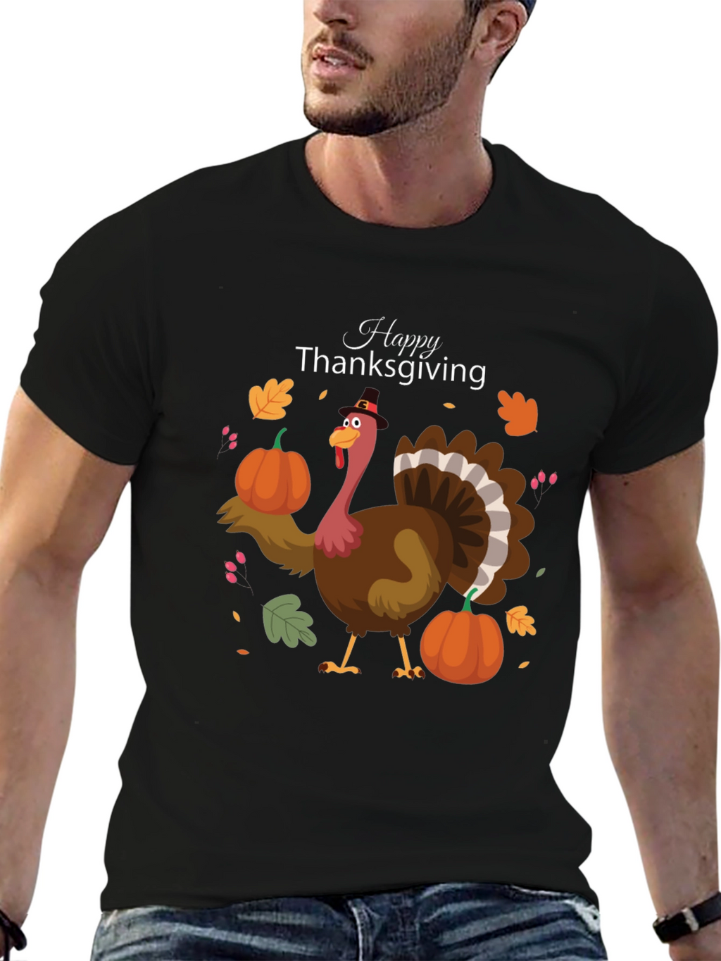 Thanksgiving Turkey Graphic Tee - Festive Fall Apparel