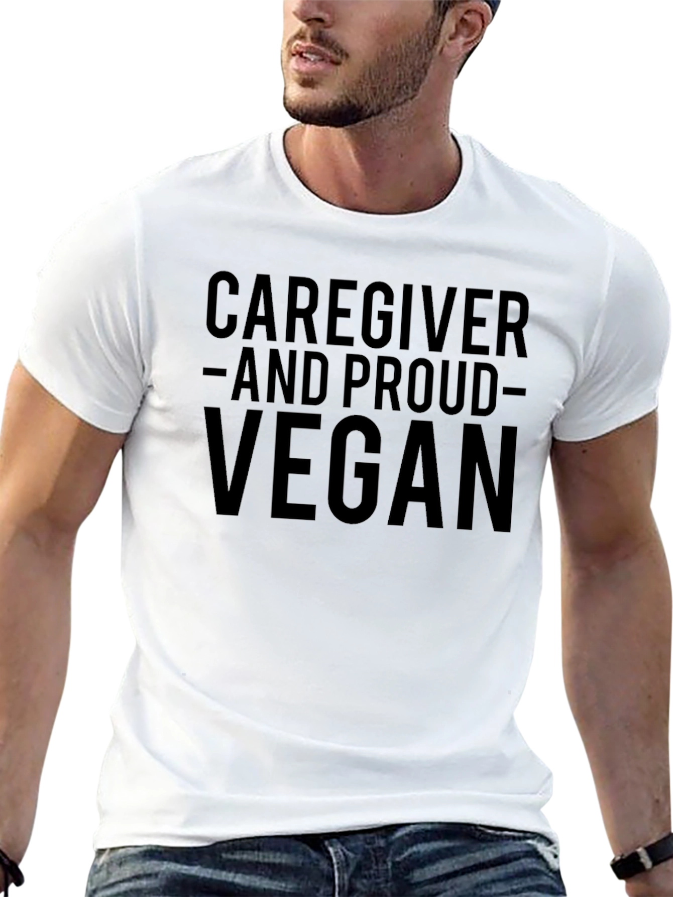 Caregiver and Proud Vegan Graphic T-Shirt
