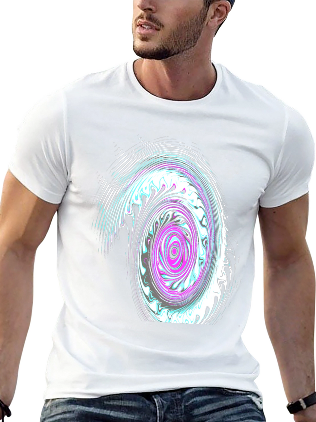 Swirl Graphic Black T-Shirt