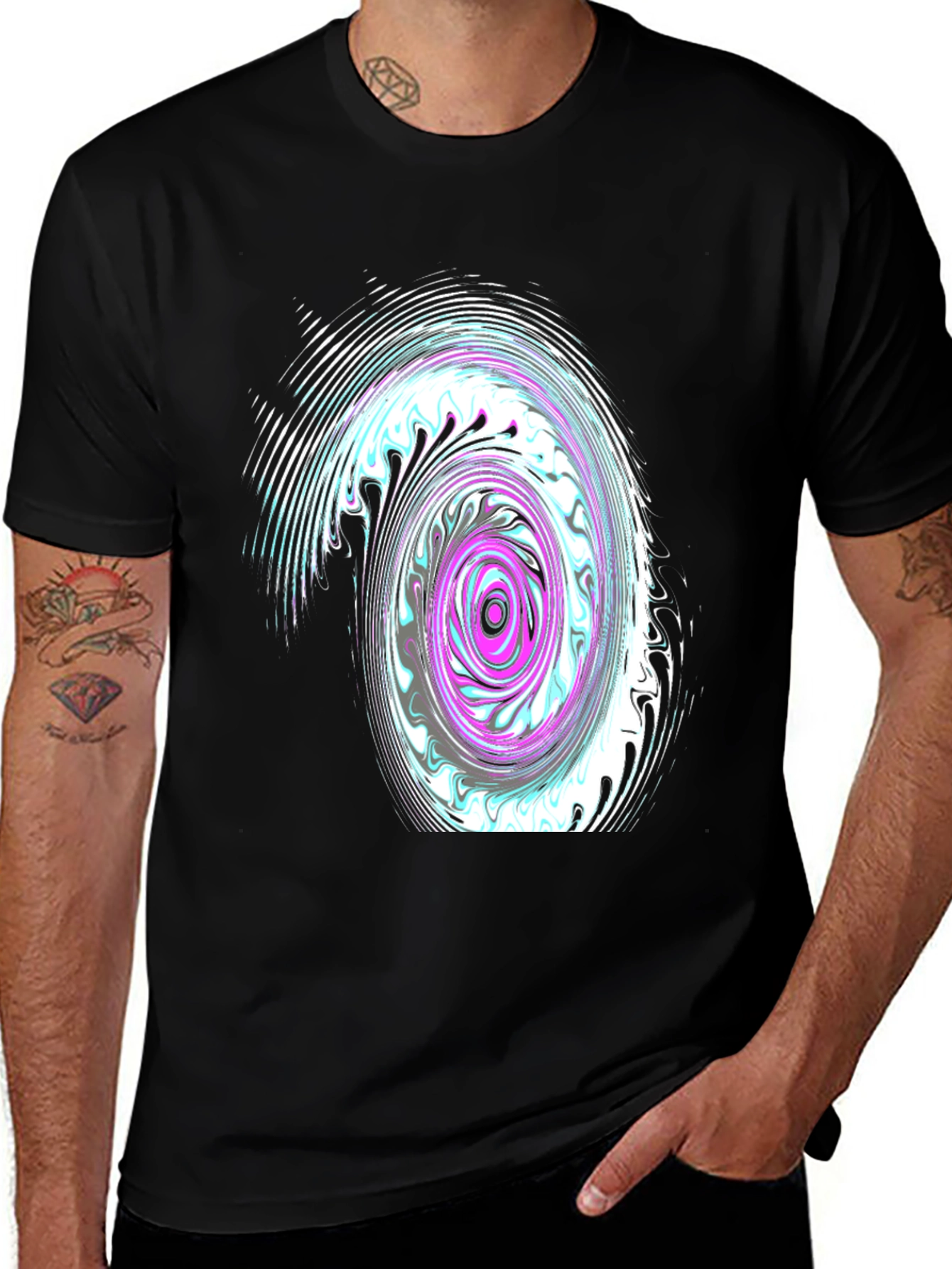 Swirl Graphic Black T-Shirt