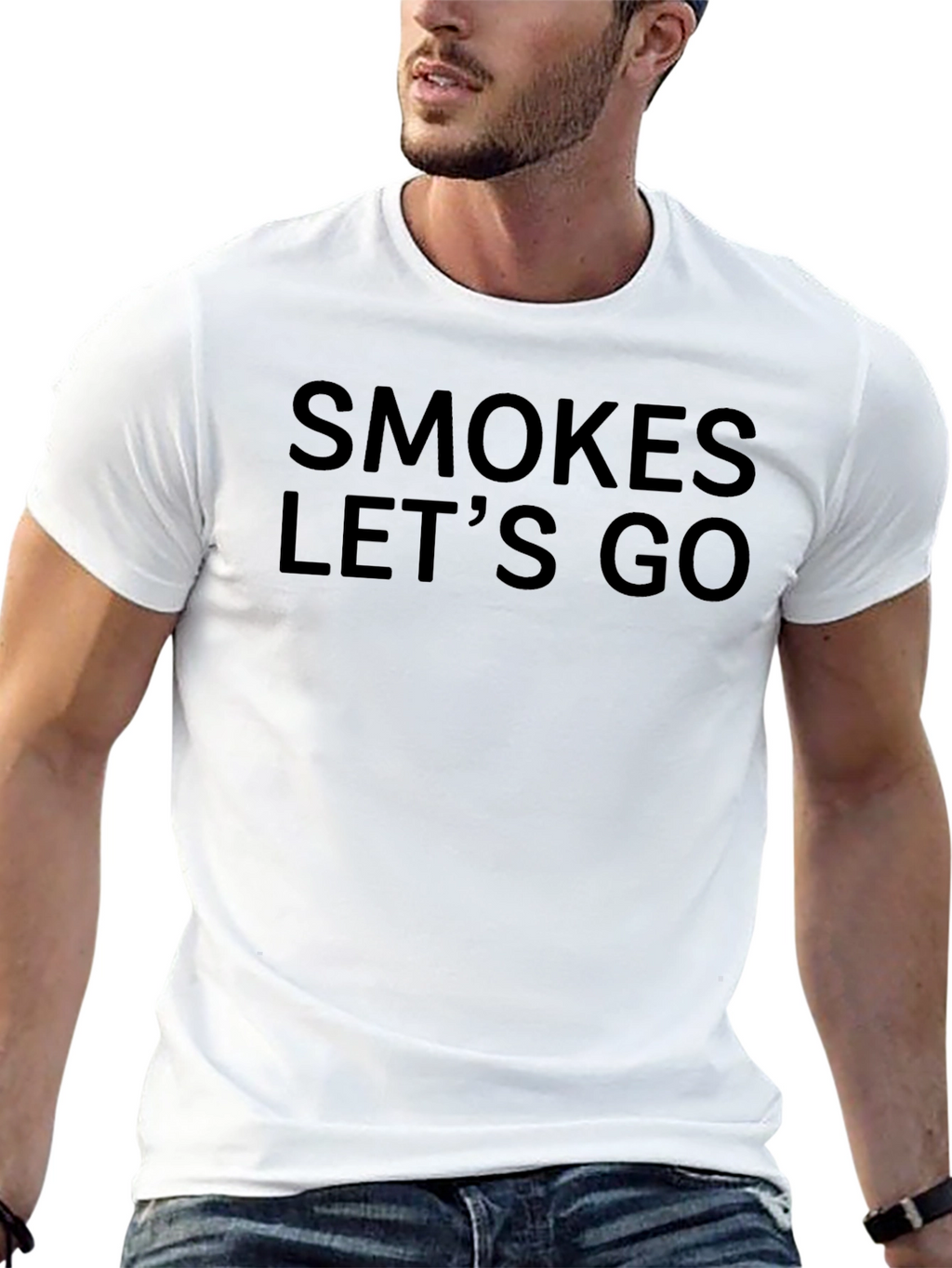 Smokes Lets Go Graphic Tee - Casual Black T-Shirt
