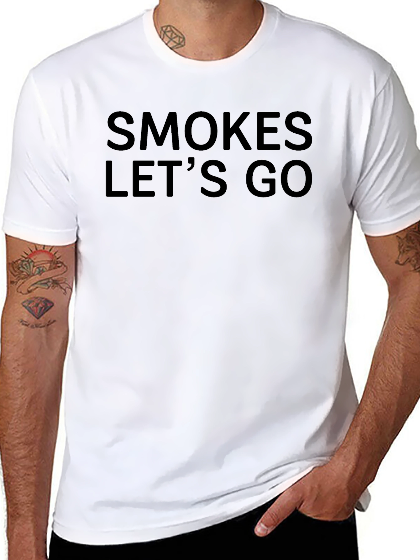 Smokes Lets Go Graphic Tee - Casual Black T-Shirt