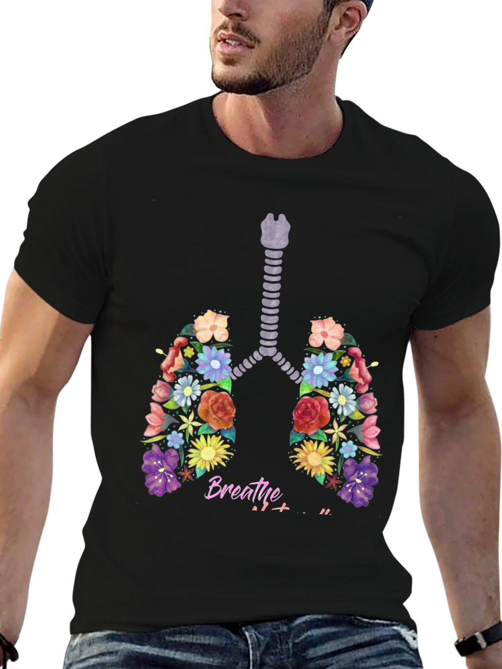 Floral Lungs Breathe Graphic Tee
