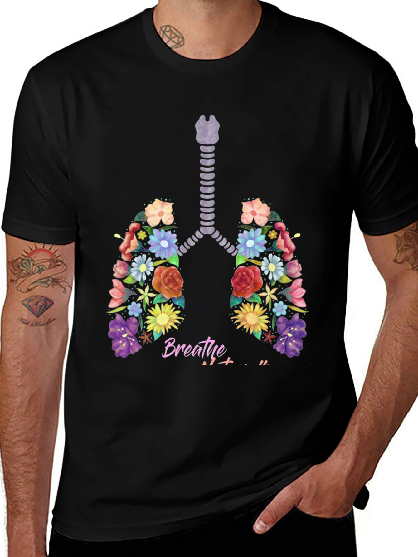 Floral Lungs Breathe Graphic Tee
