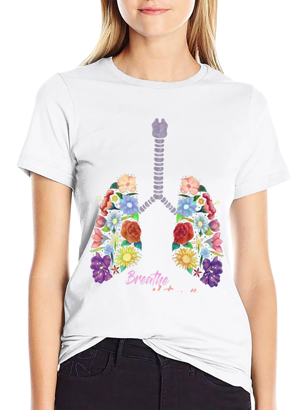 Floral Lungs Breathe Graphic Tee