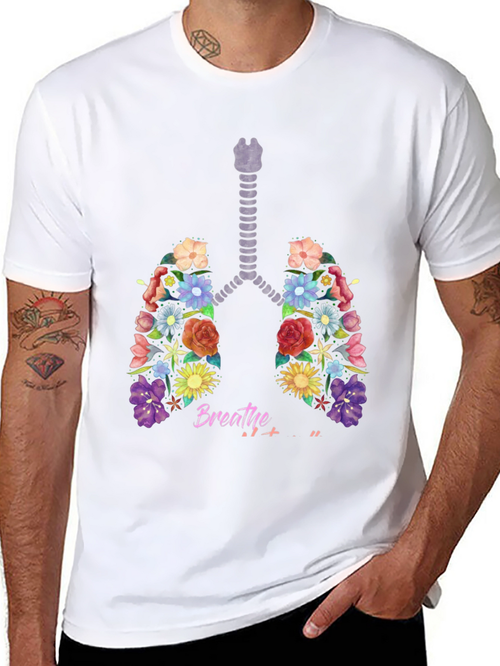 Floral Lungs Breathe Graphic Tee