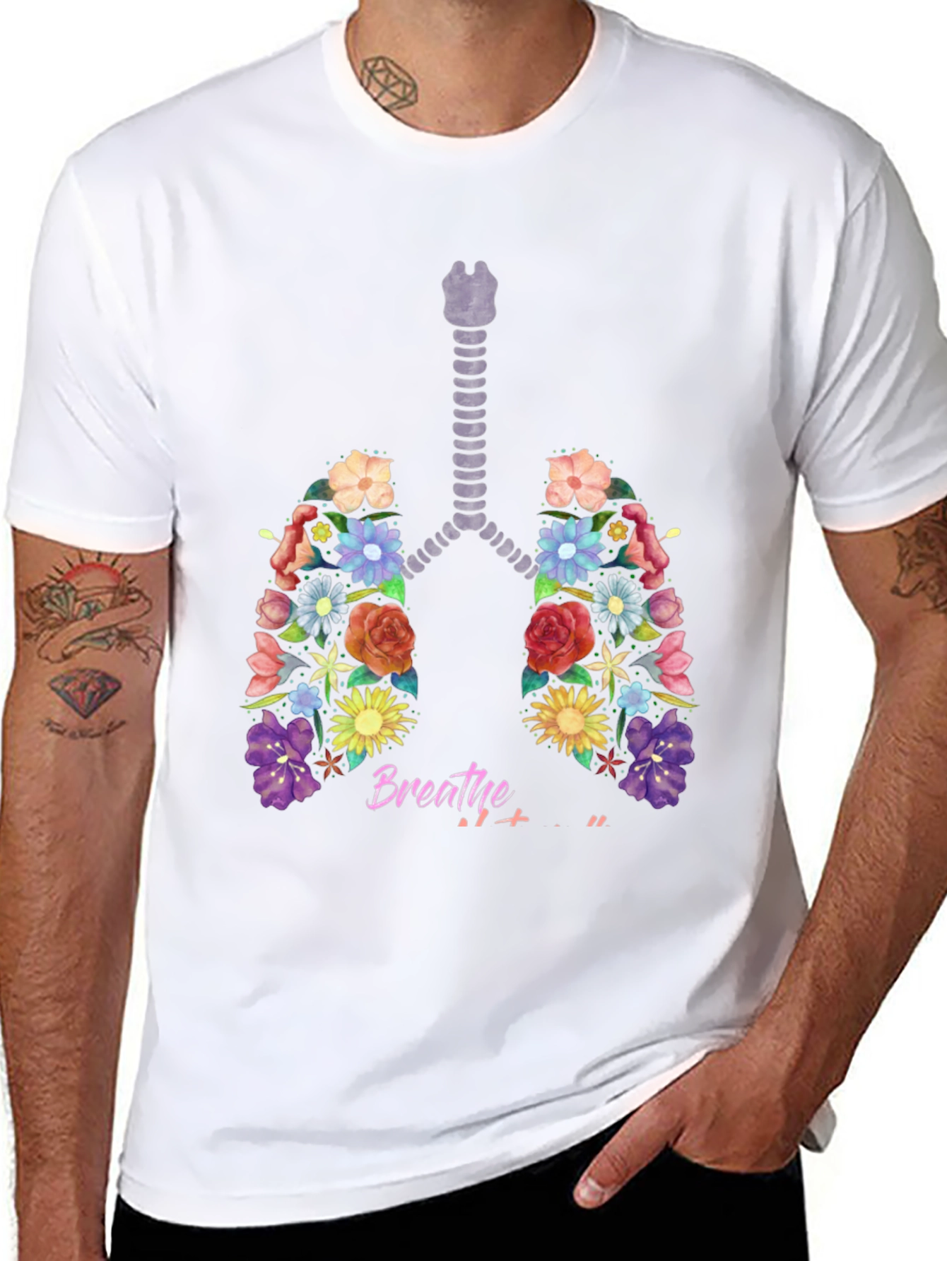 Floral Lungs Breathe Graphic Tee